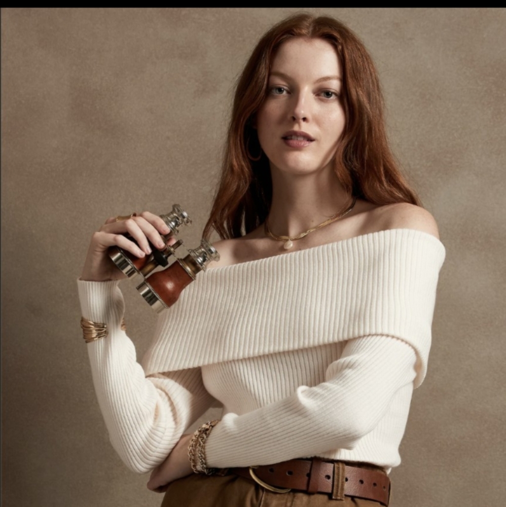 Banana Republic Ribbed Off Shoulder Sweater